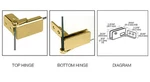 Crl GDH96BR Brass Surface Mount Glass Door Hinge Pair. Fixed Price $10.20.