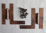 Nos Stanley Flush Hinge Hammered Copper 3 Cupboard Cabinet Doors # V858. Fixed Price $8.75.