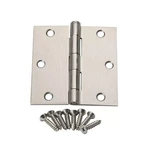 Signature Hardware Square Steel Door Hinge 3 1/2 Plain Bearing Brushed Nickel. Fixed Price $9.99.