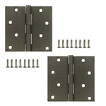 12PK Stanley Square Corners 4" X Antique Nickel Finish Door Hinges S821-231. Fixed Price $36.00.