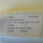 Pack Of 20 Door Hinge 3.5" X Rounded 5/8" Radius, Matte Black. Fixed Price $20.00.