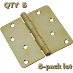 5-PACK Lot National Hardware 4" Satin Brass Door Hing N830-264 1/4 Round Corner. Fixed Price $21.49.