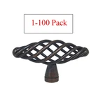 1-100 Pack Oil Rubbed Bronze Kitchen Cabinet Drawer Birdcage Knobs 2 3/8". Fixed Price $24.00.
