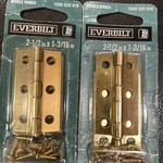 Lot Of Everbilt 2" 1-3/16" Cabinet Chest Box Middle Hinges Bright Brass. Fixed Price $11.04.