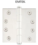 Emtek 92014 US14 Pair Of 4" X Square Steel Heavy Duty Hinges Polished Nickel. Fixed Price $29.99.