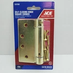 Ace Self Closing Hinge Square Corner 4" Satin Brass #5297965 Fire Door Approved. Fixed Price $18.75.