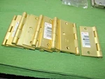 9 Brand New Stanley " Brass Colored Steel Hinges Pn 08-3022. Fixed Price $22.12.