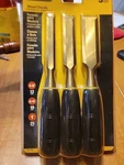 (3 Pcs) Stanley 16-150: Wood Chisel, 1/2 In, 3/4 Black Handles. Fixed Price $16.99.