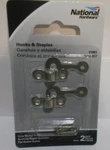 X5 New Packs National Hardware N211-017 Hooks & Staples 2-1/2" Satin Nickel. Fixed Price $11.99.