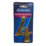 Schlage SC2-3046-605 #4 Bright Brass Classic Traditional House Number, Four. Fixed Price $7.99.