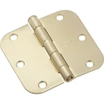 Steel Brass Finish 3.5" Sq 5/8" Rad Full Mortise Door Hinge 2/PK N143362. Fixed Price $26.00.