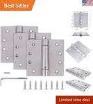 Adjustable Tension 4X4 Satin Nickel Door Hinges - 3 Pack, 100 Lbs Capacity. Fixed Price $69.34.
