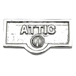 Switch Plate Tags "attic" Name Signs Labels Chrome Brass Board Renovators Supply. Fixed Price $14.99.