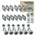 Garage Hardware Kit Rollers Hinges Brackets Cables For 8 Ft Height Doors. Fixed Price $42.56.