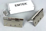 Emtek 94014US14 4"X4" Steel Heavy Duty Ball Bearing Hinges, Pair Polished Nickel. Fixed Price $17.75.