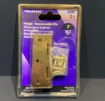 Hillman Hinges 2PC 2852589 Hardware Essentials Removable Pin 3" Brass Finish Nip. Fixed Price $7.95.