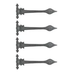 Black Wrought Iron Strap Door Hinge 11.25" Flush Mount With Hardware Pack Of 4. Fixed Price $76.99.