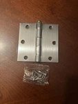 Lot Of 6 Prosource 3.5 Door Hinges Satin Chrome Square Corner Knuckles. Fixed Price $17.99.
