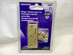 Brass Finish 2-1/2 Hinges Set Of By Hillman 852588. Fixed Price $9.99.