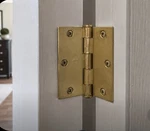 Hager 1164 US-4 3.5"X3.5 Half Surface Hinge Pair Satin Brass Nos. Fixed Price $19.99.