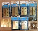 7 Pairs Solid Brass Hinges National Hardware 2-1/2"X 1-3/4" Cabinet. Fixed Price $18.88.