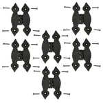 Cabinet Hinge Hardware Black Iron Quad Spear Design Screws Included Set Of 6. Fixed Price $49.99.