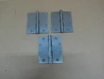 Lot Of 3 Stanley 4" Square Corner Door Hinges Satin Steel. Fixed Price $22.00.