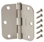 3PK Everbilt 3-1/2 In. X 5/8 Radius Satin Nickel Smooth Action Door Hinges. Fixed Price $19.99.