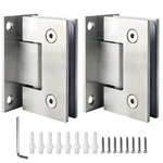 90 Glass Shower Door Hinges, Heavy Duty Stainless Steel Frameless Cabinet Wall. Fixed Price $44.99.