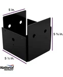 National Hardware 1220VP 5" X 5-1/2" 5-5/8" Indio Post Base Black. Fixed Price $19.99.