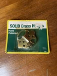 Vintage Small Brainerd Solid Brass Cabinet Hinges 76XC 1 Pair Nos New. Fixed Price $5.50.