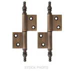 Pair Solid Brass Steeple Tip Right-hand Flag Hinges Antique 2-1/2"X 1-3/4". Fixed Price $43.50.