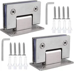 2PACK 90 Degree Shower Door Hinges, Heavy Duty Frameless Glass Silver. Fixed Price $30.29.