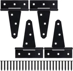 4 Inch T-strap Gate Hinges, Shed Barn Door Heavy Duty, Black Tee F. Fixed Price $23.28.