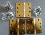 Box Of 3 Hinges Stanley Wr RD741 US4 Satin Brass Plated 1/4" Radius. Fixed Price $7.99.