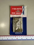 Vintage Ferum Door Hinges Non Mortise With Screws Package BD542-3. Fixed Price $9.99.