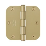 Emtek 96133US4 Radius Corners Residential Plain Bearing Hinges, Satin Brass. Fixed Price $34.00.