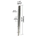 Piano Hinge With 12-HOLE, 70-7/8" (1800MM) X 1-1/8" (30MM) Satin Nickel. Fixed Price $52.00.