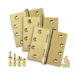 Pack - 4 X Solid Brass Ball Bearing Hinges Polished (US3) With St.... Fixed Price $157.31.