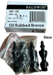 Baldwin Urn 1091-102 Oil Rubbed Bronze Finish Hinge Tips Set (4) Total Nos. Fixed Price $14.99.