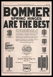1927 Bommer Spring Company Brooklyn New York Door Hinges Vintage Print Ad. Fixed Price $11.17.