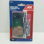 Ace Broad Hinge Removable Pin Zinc 4" #5296637. Fixed Price $10.75.