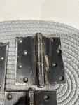 Vintage 1940S Industrial Heavy Black Cast Iron Door Hinge Set Of 3. Fixed Price $44.00.
