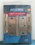 Schlage Hinge Project Pack, 3.5" Square, Satin Nickel (67758) Fs. Fixed Price $20.00.