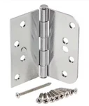 Everbilt 4 In. 5/8 Radius Chrome Squeak-free Door Hinge Box Of 10. Fixed Price $46.99.