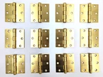 Nos! Set Of 12 Ultra Hardware Satin Brass X 3" Door Hinges, Removeable Pins. Fixed Price $24.99.