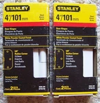 4 Stanley X Hinges 5/8" Radius Corners With Screws White Powder Coated. Fixed Price $9.95.