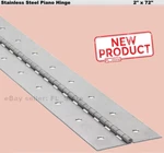 Stainless Steel Continuous Piano Hinge 2" X 6 Ft Full Surface Non-removable Pin. Fixed Price $91.04.