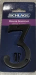 Schlage House Number #SC2-3036-716 Aged Bronze. Fixed Price $7.50.