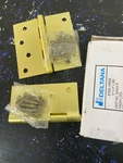 Deltana S44U4-R 4"X4" Mortise Hinges, Satin Brass, Square Corner, Pair. Fixed Price $10.38.